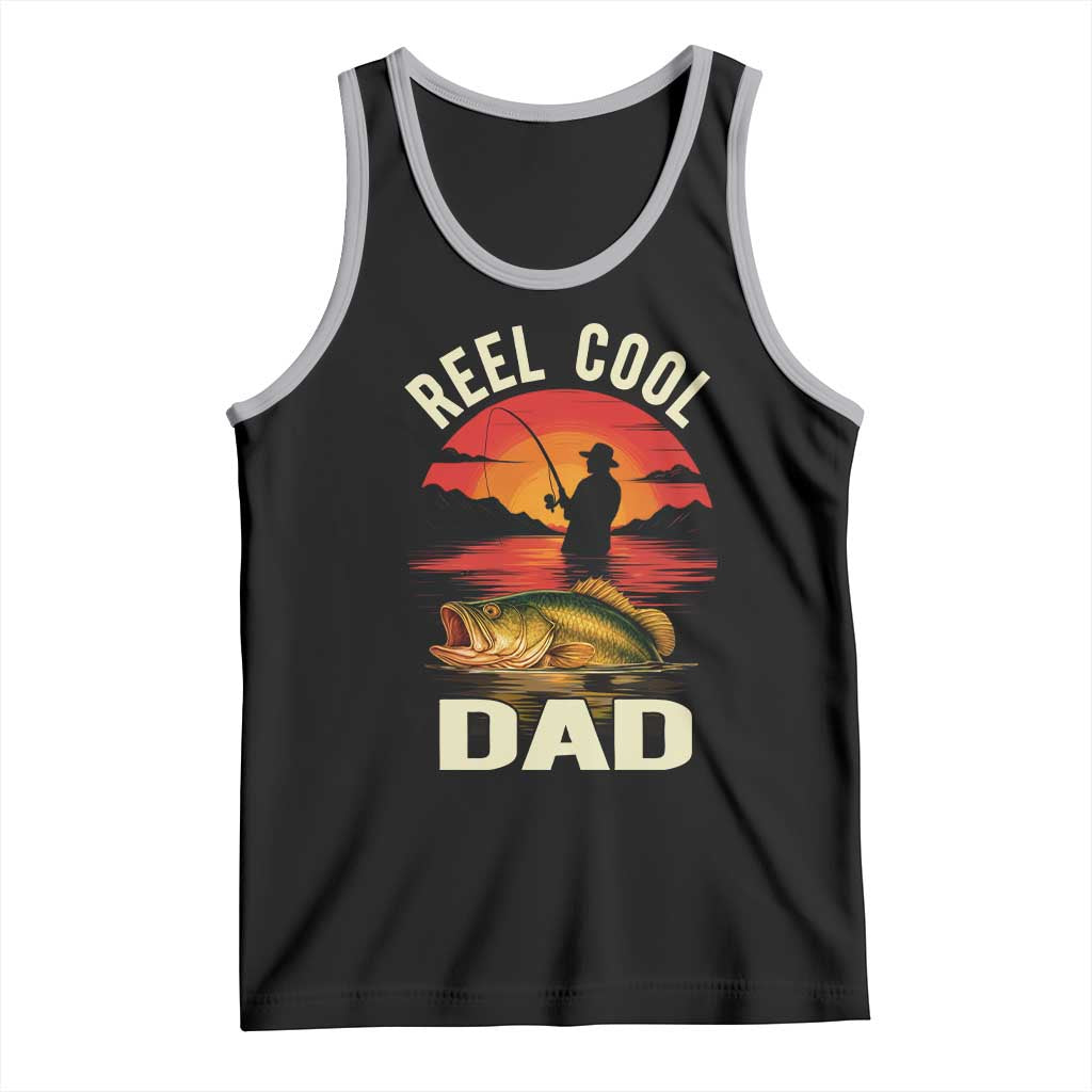 Funny Fishing Dad Tank Top Reel Cool Dad TS14 Black Athletic Heather Print Your Wear