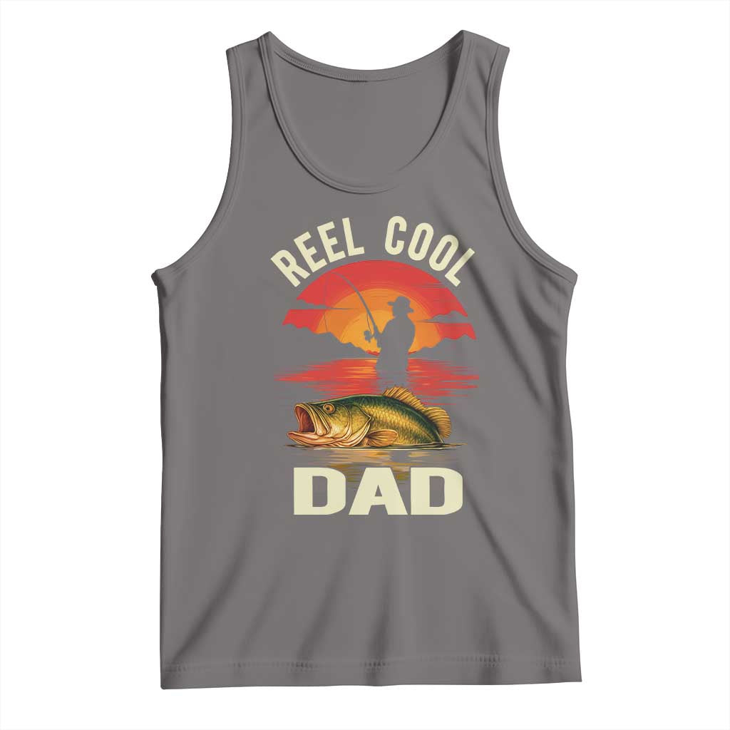Funny Fishing Dad Tank Top Reel Cool Dad TS14 Deep Heather Print Your Wear