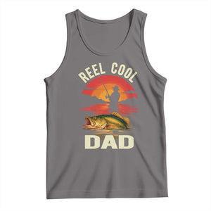 Funny Fishing Dad Tank Top Reel Cool Dad TS14 Deep Heather Print Your Wear