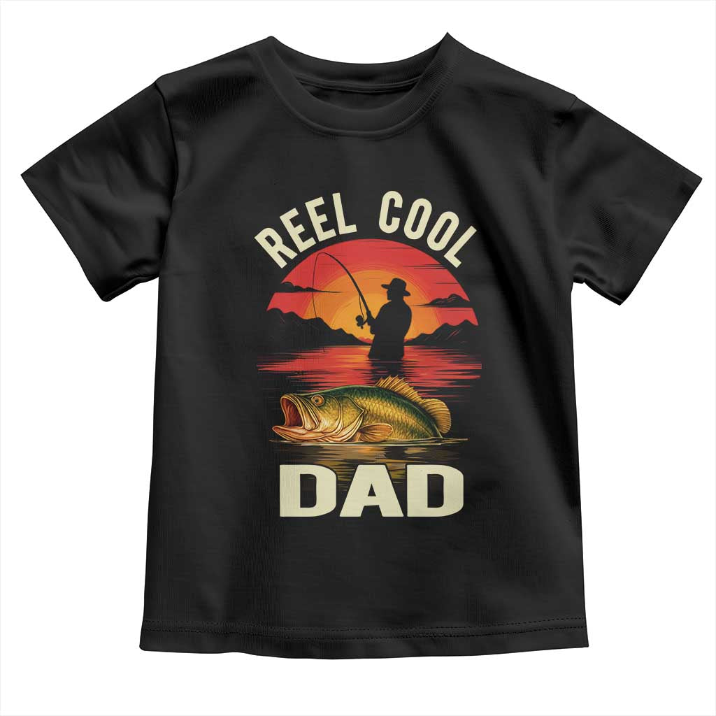 Funny Fishing Dad Toddler T Shirt Reel Cool Dad TS14 Black Print Your Wear