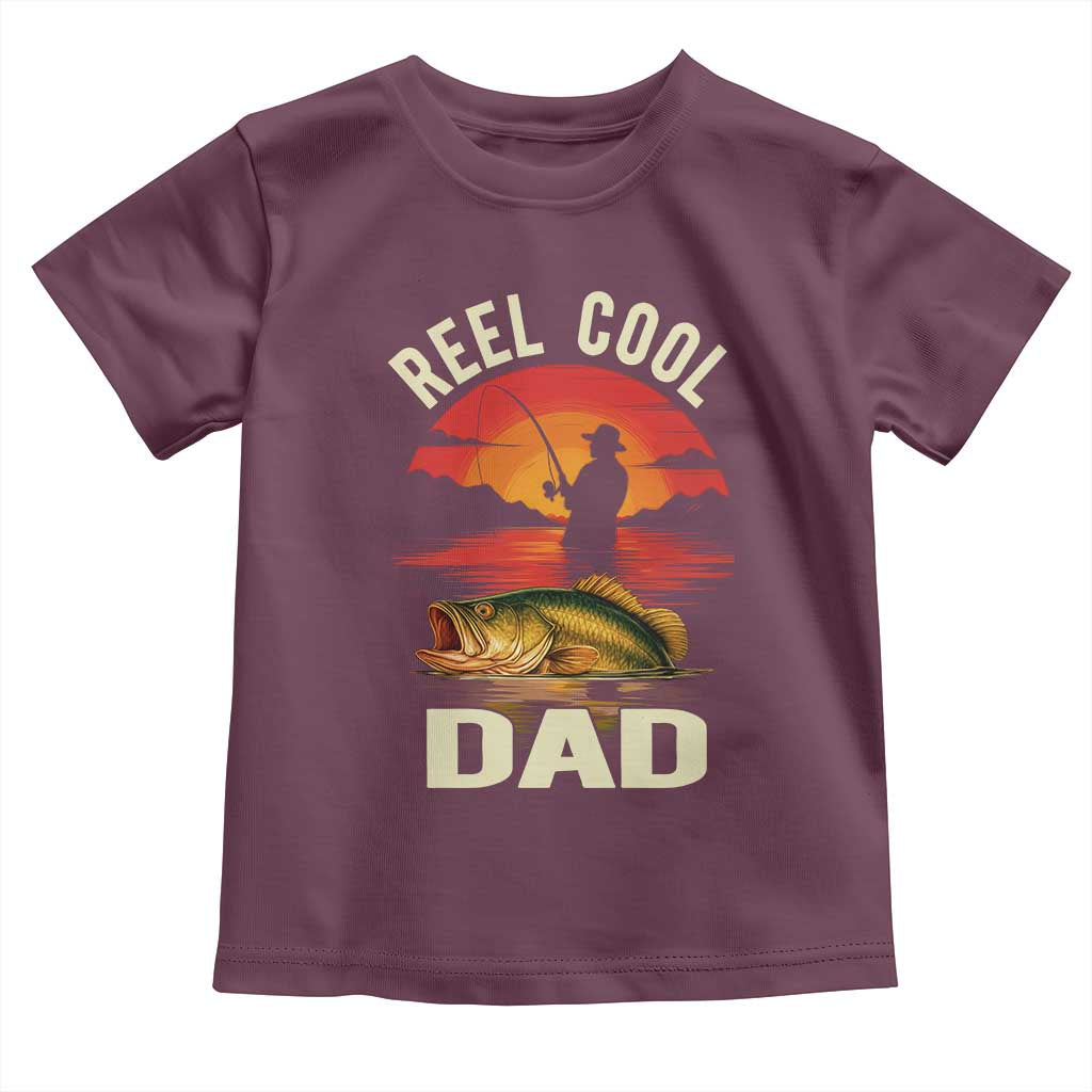 Funny Fishing Dad Toddler T Shirt Reel Cool Dad TS14 Maroon Print Your Wear