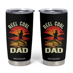 Funny Fishing Dad Tumbler Cup Reel Cool Dad TS14 Black Print Your Wear