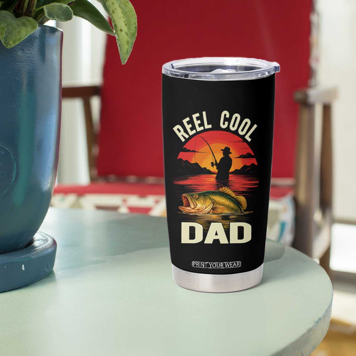 Funny Fishing Dad Tumbler Cup Reel Cool Dad TS14 Print Your Wear