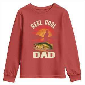 Funny Fishing Dad Youth Sweatshirt Reel Cool Dad TS14 Red Print Your Wear