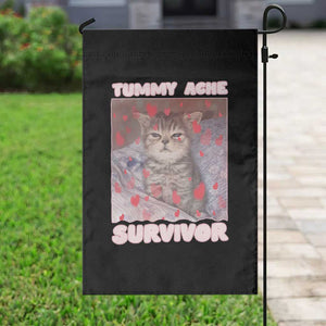 Tummy Ache Survivor Garden Flag Funny Cute Cat Meme TS14 Print Your Wear