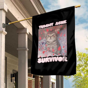 Tummy Ache Survivor Garden Flag Funny Cute Cat Meme TS14 Print Your Wear