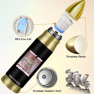 Tummy Ache Survivor Bullet Tumbler Funny Cute Cat Meme TS14 Print Your Wear