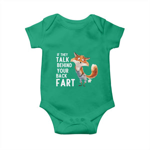 Funny Fox Meme Baby Onesie If They Talk Behind Your Back Fart Naughty Joke TS14 Irish Green Print Your Wear