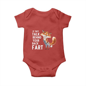 Funny Fox Meme Baby Onesie If They Talk Behind Your Back Fart Naughty Joke TS14 Red Print Your Wear