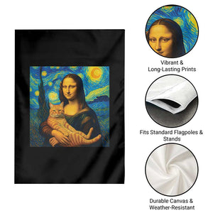 Mona Lisa Cat Starry Night Garden Flag TS14 Print Your Wear