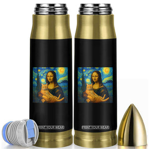 Mona Lisa Cat Starry Night Bullet Tumbler TS14 White Print Your Wear