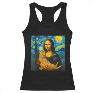 Mona Lisa Cat Starry Night Racerback Tank Top TS14 Black Print Your Wear