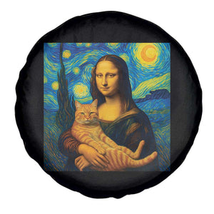 Mona Lisa Cat Starry Night Spare Tire Cover TS14 Print Your Wear