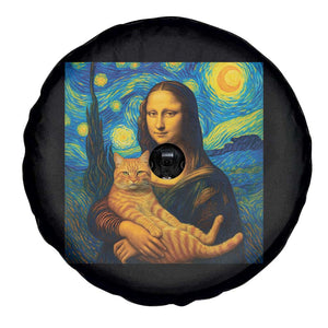 Mona Lisa Cat Starry Night Spare Tire Cover TS14 Print Your Wear