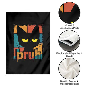 Funny Black Cat Bruh Meme Garden Flag Funny Black Cat TS14 Print Your Wear