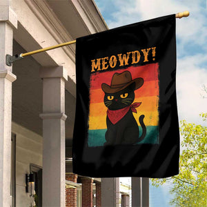 Meowdy Cowboy Cat Garden Flag Cute Black Kitten Country Western TS14 Print Your Wear