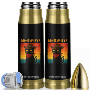 Meowdy Cowboy Cat Bullet Tumbler Cute Black Kitten Country Western TS14 White Print Your Wear