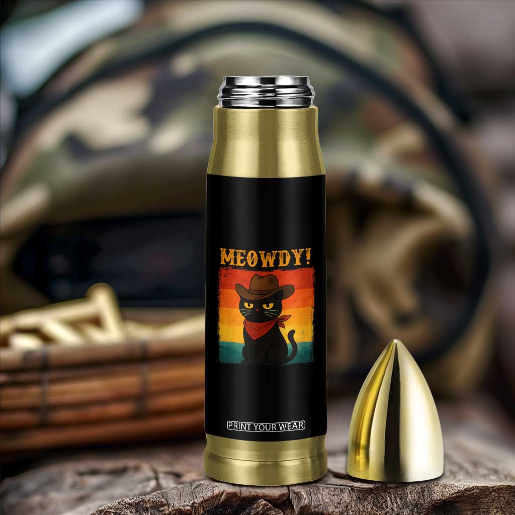 Meowdy Cowboy Cat Bullet Tumbler Cute Black Kitten Country Western TS14 Print Your Wear