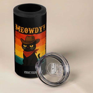 Meowdy Cowboy Cat 4 in 1 Can Cooler Tumbler Cute Black Kitten Country Western TS14 Print Your Wear