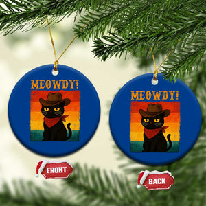 Meowdy Cowboy Cat Ceramic Ornament Cute Black Kitten Country Western TS14 1pc Blue Print Your Wear