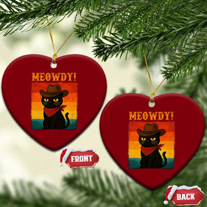 Meowdy Cowboy Cat Ceramic Ornament Cute Black Kitten Country Western TS14 Print Your Wear