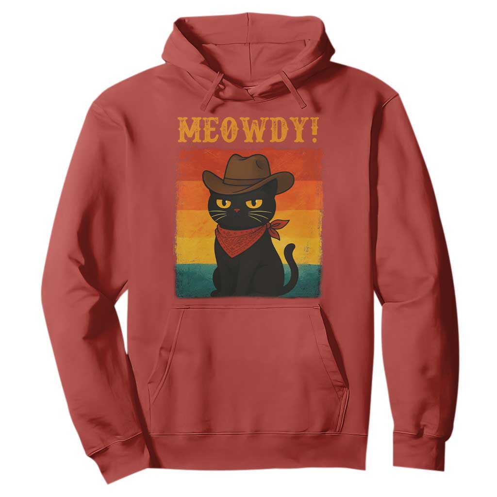 Meowdy Cowboy Cat Hoodie Cute Black Kitten Country Western TS14 Red Print Your Wear