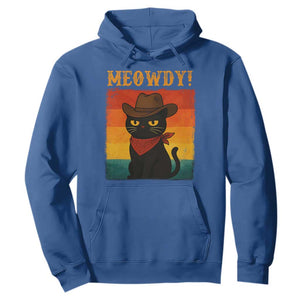 Meowdy Cowboy Cat Hoodie Cute Black Kitten Country Western TS14 Royal Blue Print Your Wear