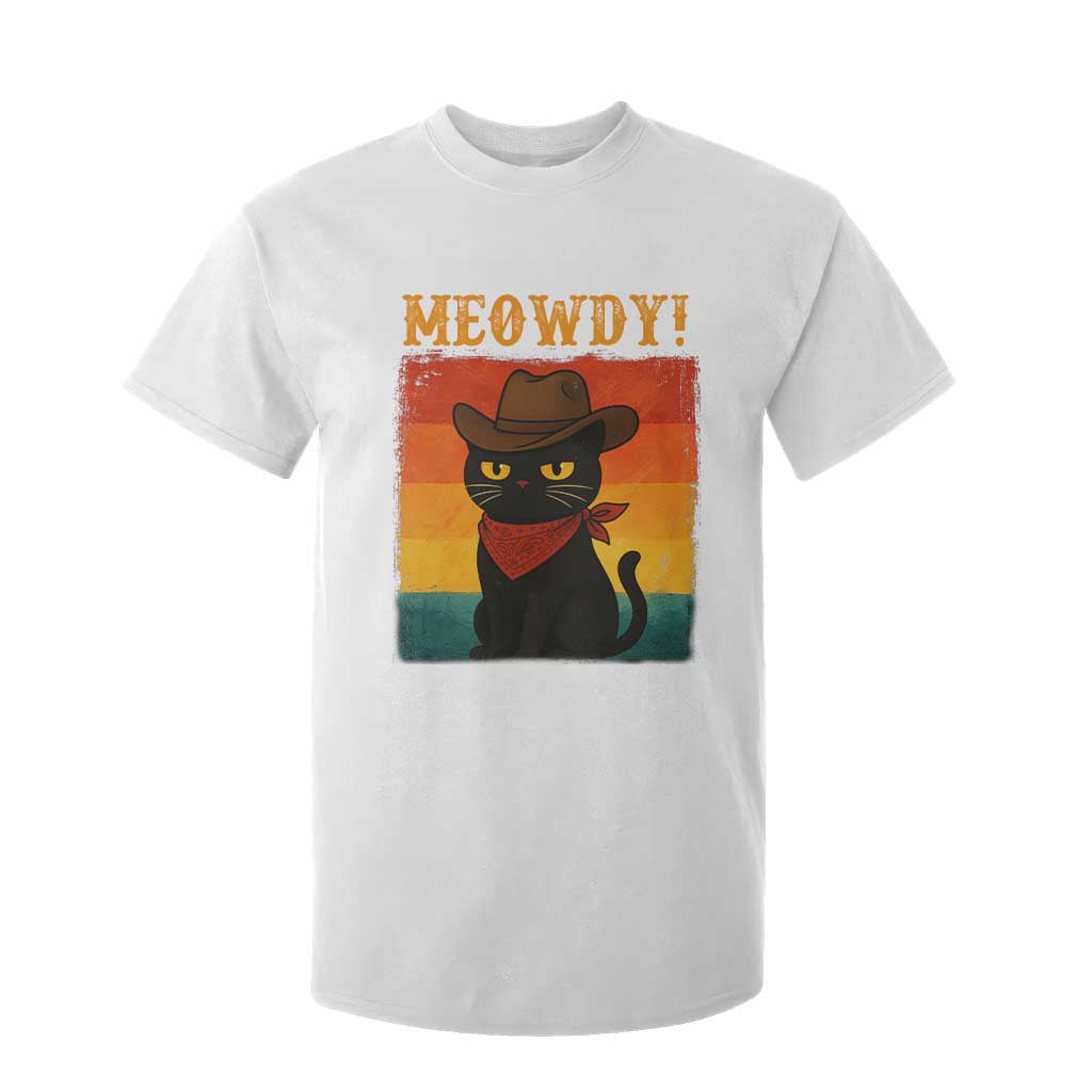 Meowdy Cowboy Cat T Shirt For Kid Cute Black Kitten Country Western TS14 White Print Your Wear
