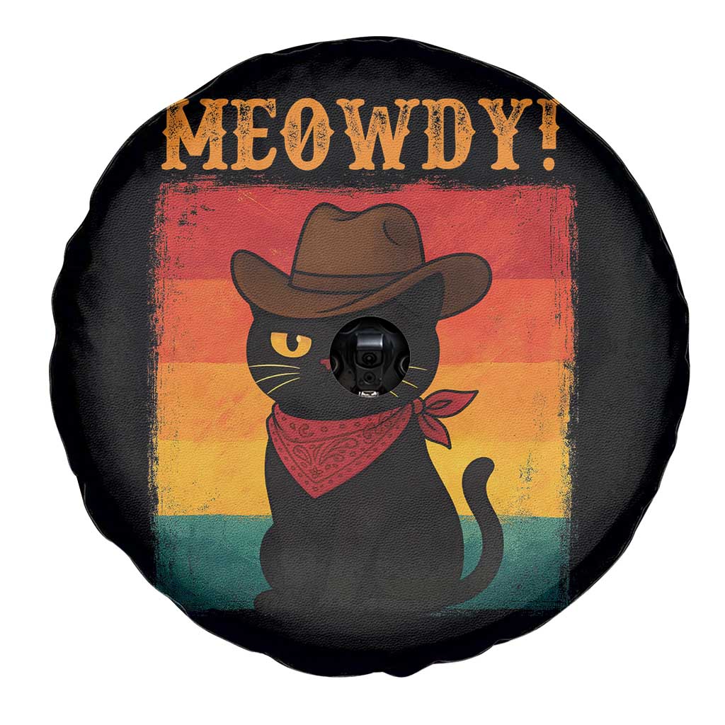 Meowdy Cowboy Cat Spare Tire Cover Cute Black Kitten Country Western TS14 Print Your Wear