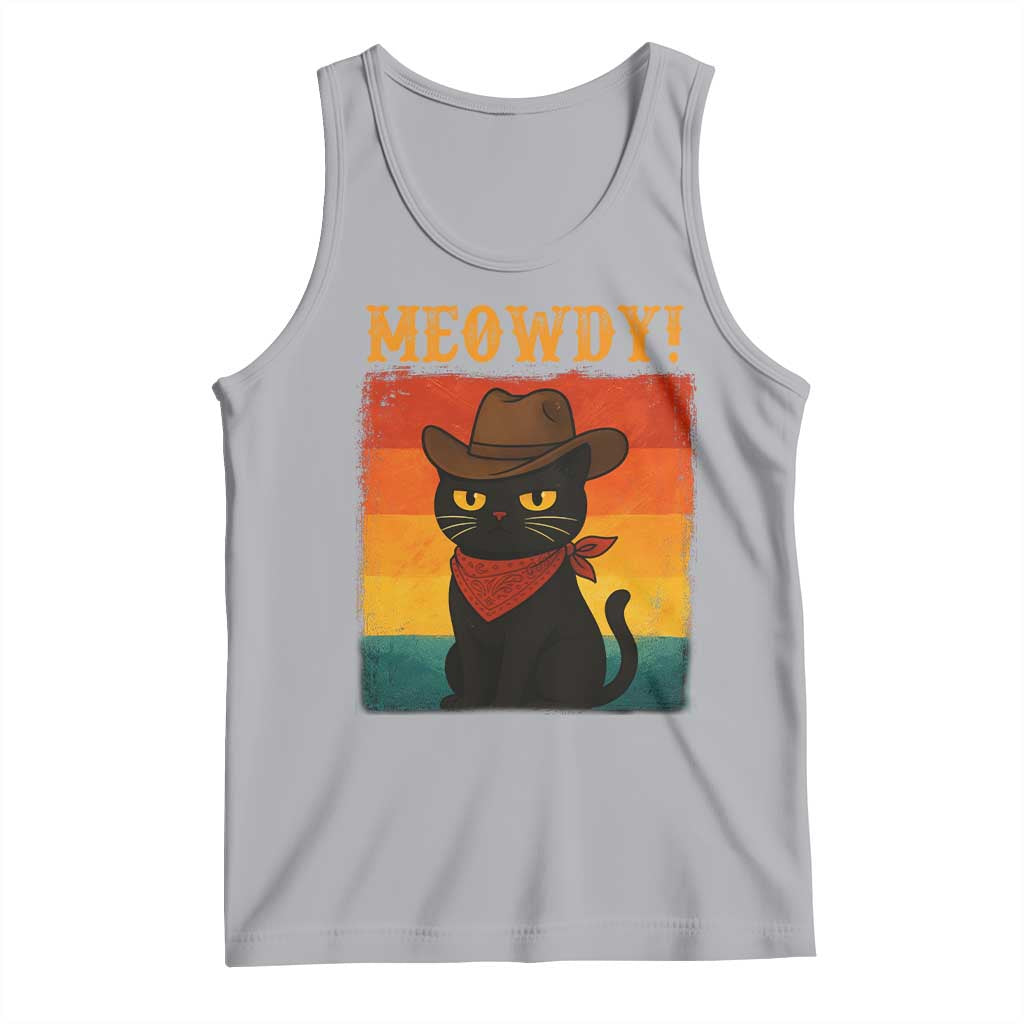Meowdy Cowboy Cat Tank Top Cute Black Kitten Country Western TS14 Athletic Heather Print Your Wear