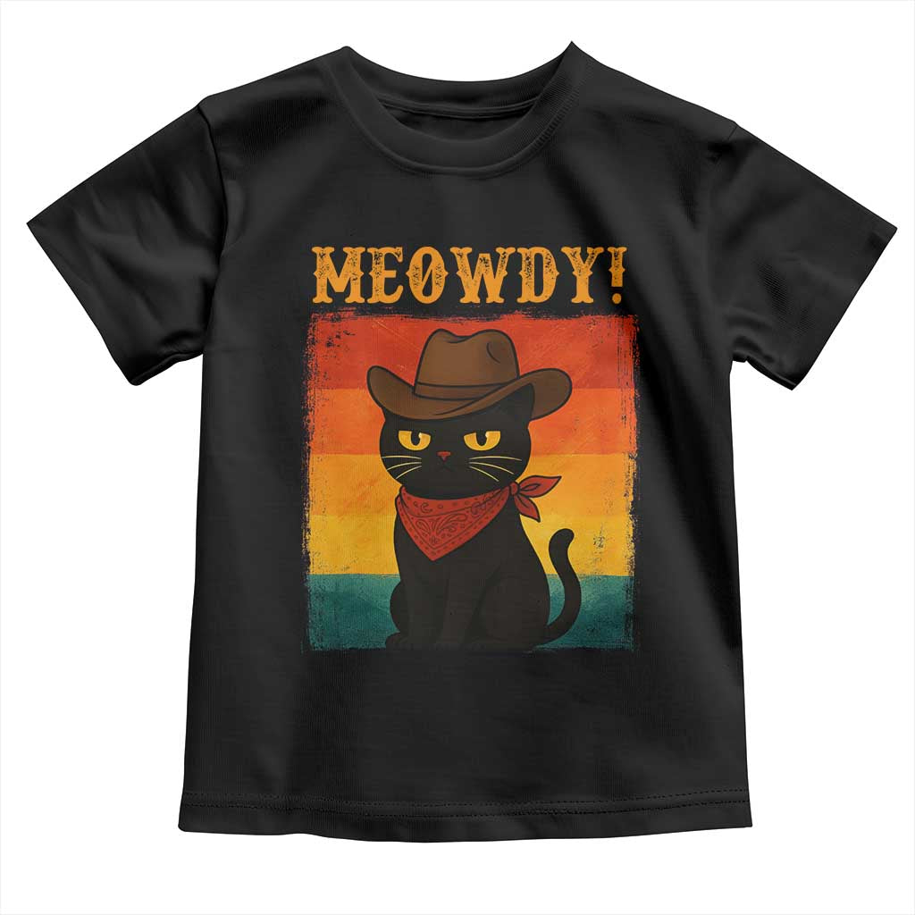 Meowdy Cowboy Cat Toddler T Shirt Cute Black Kitten Country Western TS14 Black Print Your Wear