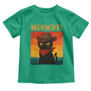 Meowdy Cowboy Cat Toddler T Shirt Cute Black Kitten Country Western TS14 Irish Green Print Your Wear