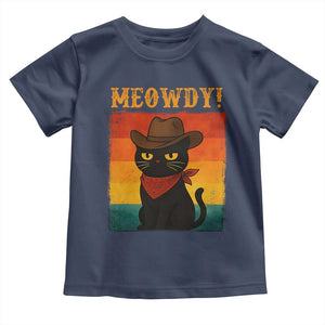 Meowdy Cowboy Cat Toddler T Shirt Cute Black Kitten Country Western TS14 Navy Print Your Wear