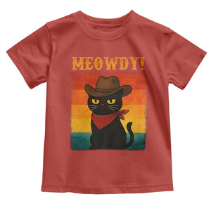 Meowdy Cowboy Cat Toddler T Shirt Cute Black Kitten Country Western TS14 Red Print Your Wear