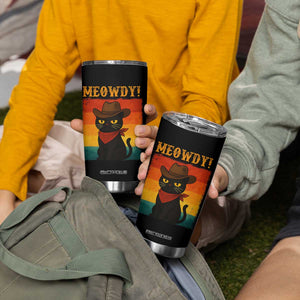 Meowdy Cowboy Cat Tumbler Cup Cute Black Kitten Country Western TS14 Print Your Wear