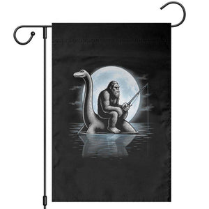 Funny Bigfoot Fishing Garden Flag Sasquatch Riding Nessie Cryptid Moon Night TS14 Black Print Your Wear