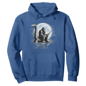 Funny Bigfoot Fishing Hoodie Sasquatch Riding Nessie Cryptid Moon Night TS14 Royal Blue Print Your Wear