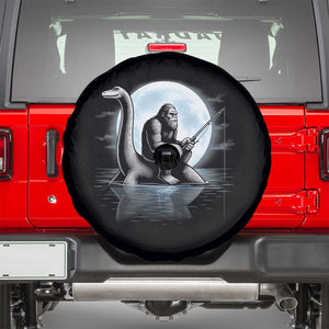 Funny Bigfoot Fishing Spare Tire Cover Sasquatch Riding Nessie Cryptid Moon Night TS14 Black Print Your Wear
