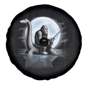 Funny Bigfoot Fishing Spare Tire Cover Sasquatch Riding Nessie Cryptid Moon Night TS14 Print Your Wear