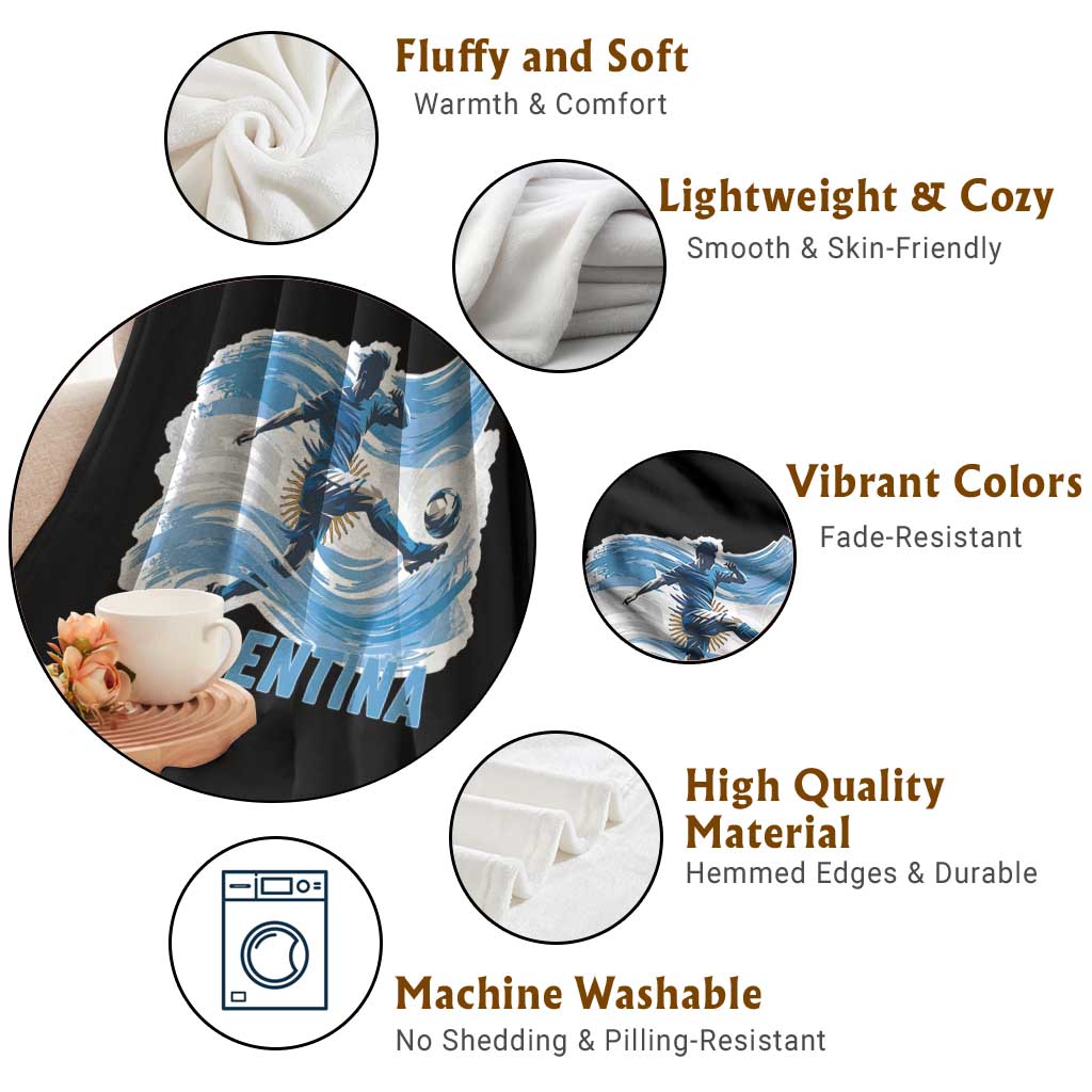 Argentina Soccer Fan Argentinian Flag Patriotic Sports Throw Blanket TS14 Print Your Wear