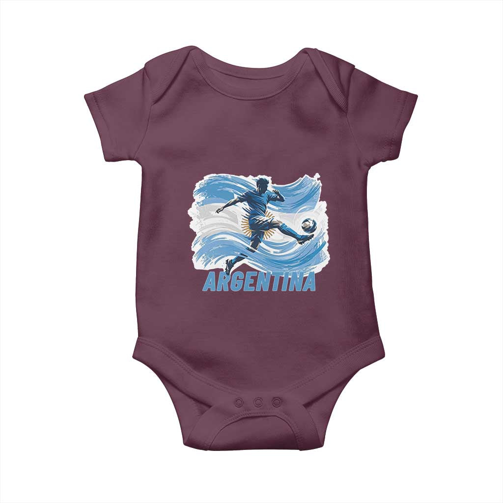 Argentina Soccer Fan Argentinian Flag Patriotic Sports Baby Onesie TS14 Maroon Print Your Wear
