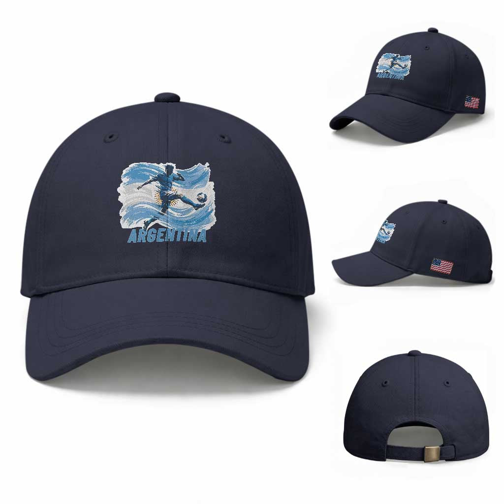 Argentina Soccer Fan Argentinian Flag Patriotic Sports Baseball Cap TS14 Baseball Cap Universal Fit Navy Print Your Wear
