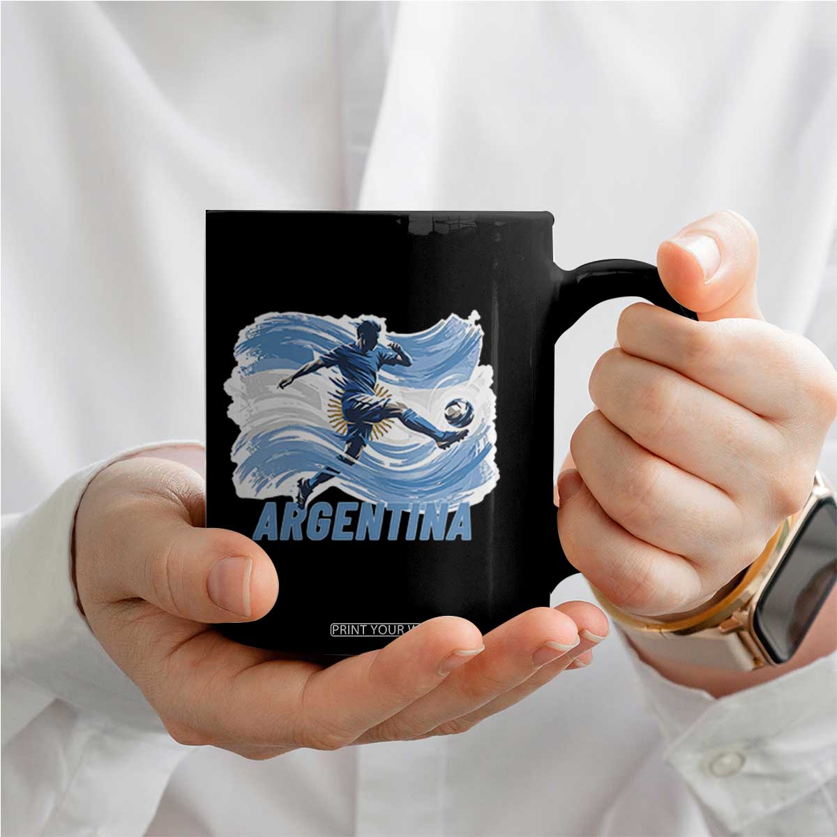 Argentina Soccer Fan Argentinian Flag Patriotic Sports Coffee Mug TS14 Print Your Wear