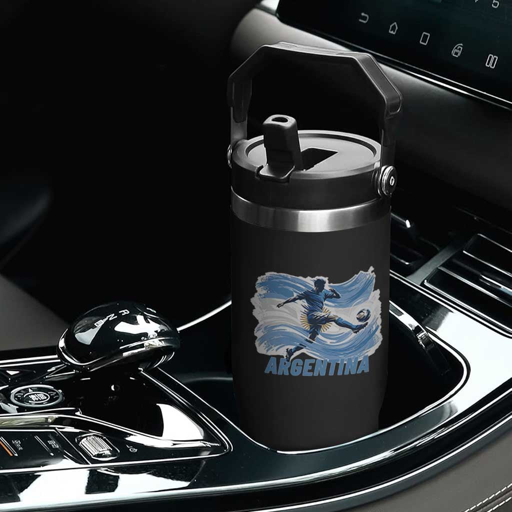 Argentina Soccer Fan Argentinian Flag Patriotic Sports Flip Straw Tumbler TS14 Print Your Wear