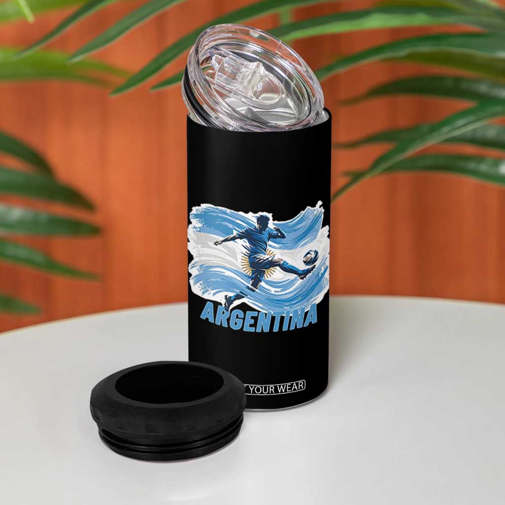 Argentina Soccer Fan Argentinian Flag Patriotic Sports 4 in 1 Can Cooler Tumbler TS14 Print Your Wear