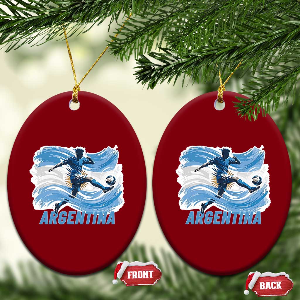 Argentina Soccer Fan Argentinian Flag Patriotic Sports Ceramic Ornament TS14 Print Your Wear