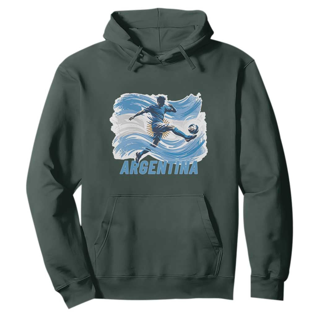 Argentina Soccer Fan Argentinian Flag Patriotic Sports Hoodie TS14 Dark Forest Green Print Your Wear