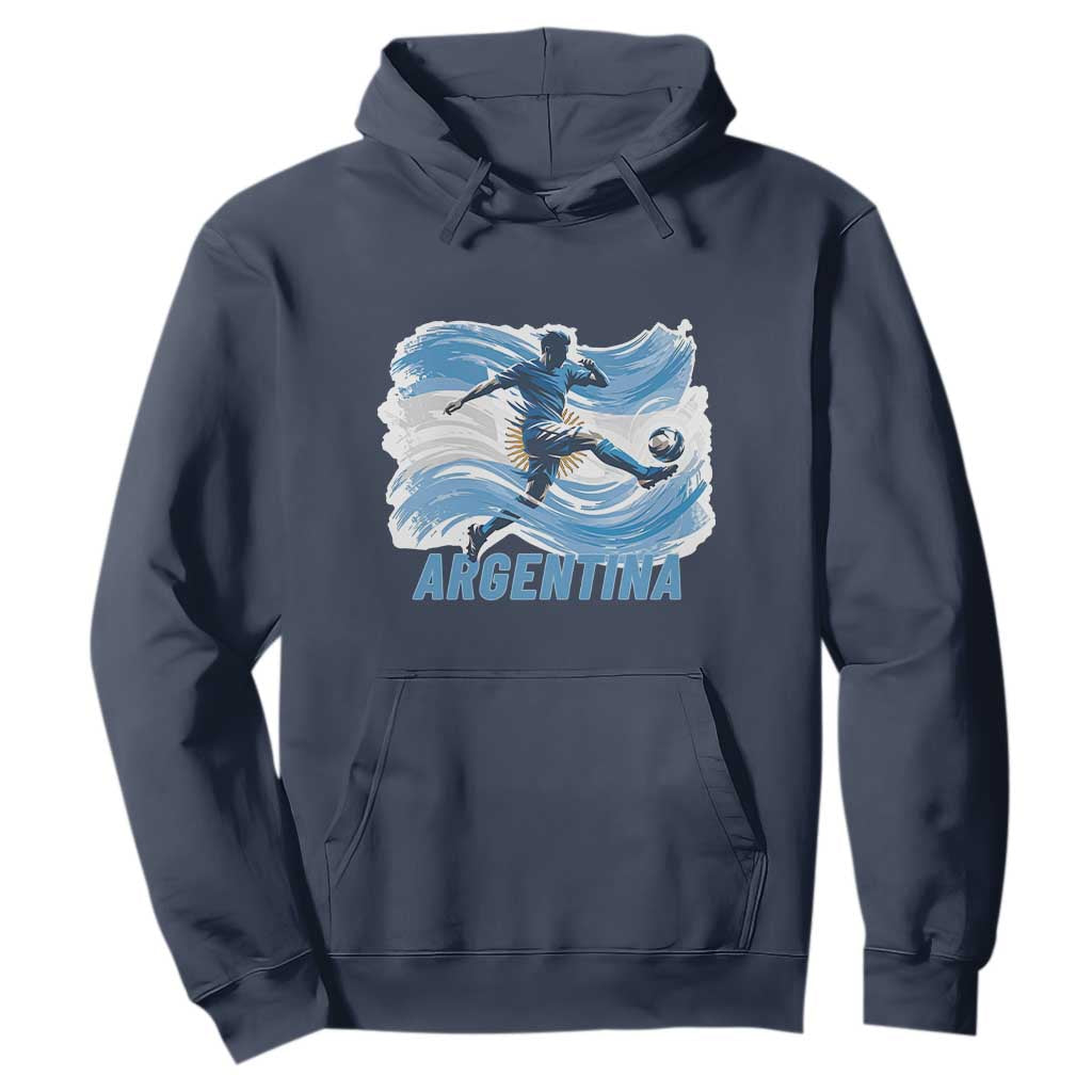 Argentina Soccer Fan Argentinian Flag Patriotic Sports Hoodie TS14 Navy Print Your Wear