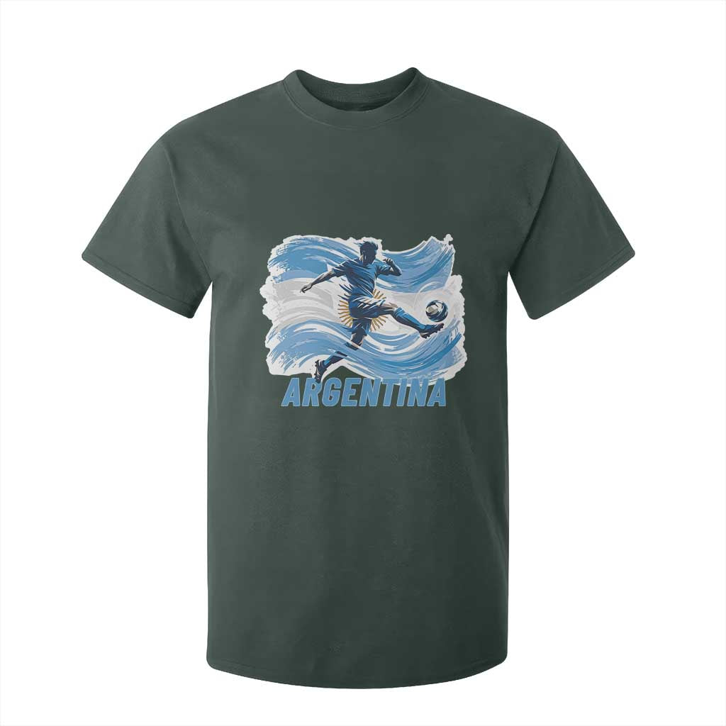 Argentina Soccer Fan Argentinian Flag Patriotic Sports T Shirt For Kid TS14 Dark Forest Green Print Your Wear
