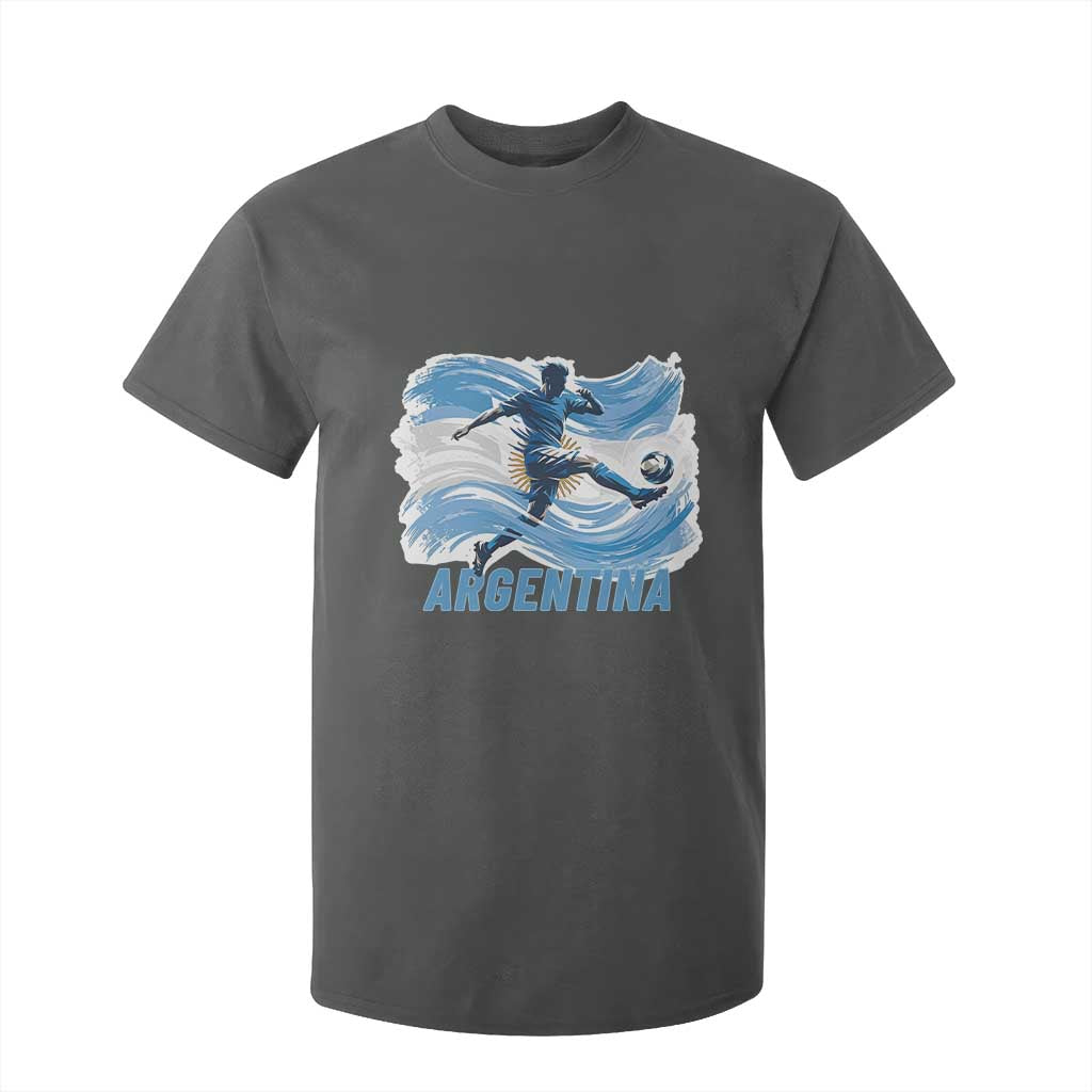 Argentina Soccer Fan Argentinian Flag Patriotic Sports T Shirt For Kid TS14 Dark Heather Print Your Wear